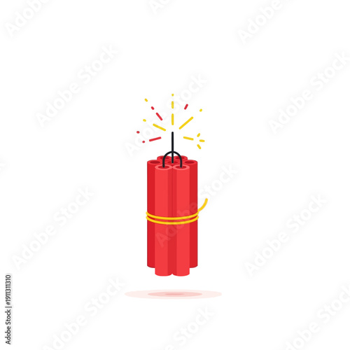 Dynamic Firework Explosion with Vibrant Colors and Energetic Sparks in Illustration