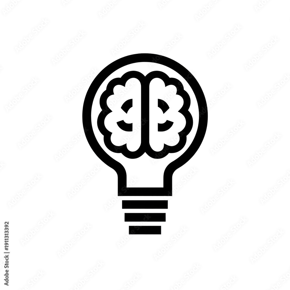 Fototapeta premium Brain Inside Light Bulb, Concept of Innovation