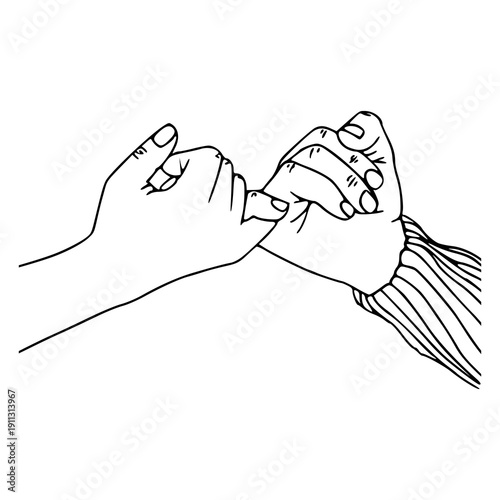 minimalist hand-drawn friendship swear sketch