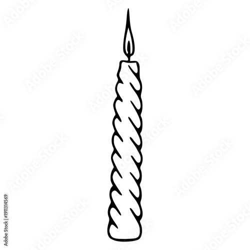 twisted birthday candle line art illustration