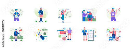 Set of 10 trendsetter illustrations packs. Flat vector concepts.