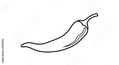A simple black line drawing of a chili pepper on a white background.