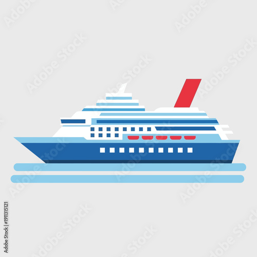 Modern Cruise Ship Illustration
