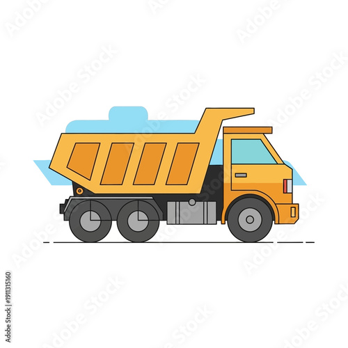 Orange dump truck illustration