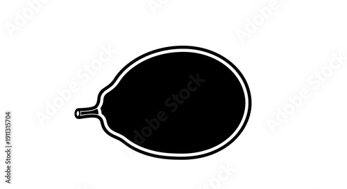 A simple black and white illustration of a balloon on a white background.
