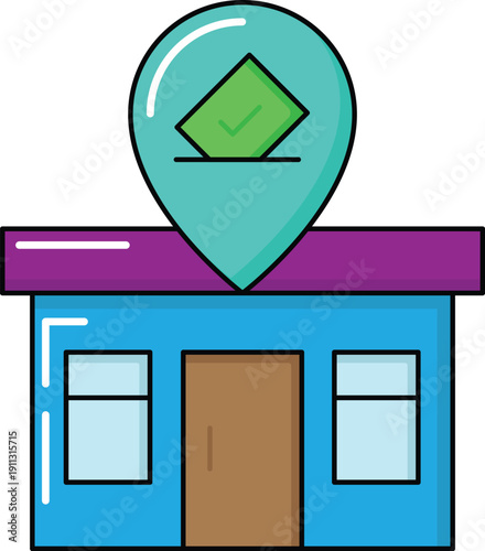 design Polling Place illustration icon 
