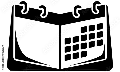 Open calendar icon. Symbol of memorable date and event day. Time planer concept.