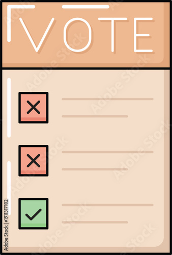 design Ballot Paper illustration icon 