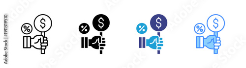 Bidding icon set multiple style collection