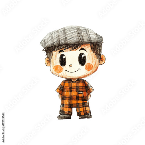 prisoner drawn vector illustration