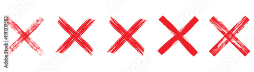 black cross marker isolated on a white background. paintbrush letter X. Vector illustration. Realistic brush. 