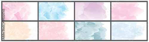 Watercolor Background. Bundle set of vector colorful watercolor backgrounds for business card or flyer template. This is watercolor splash. It is drawn by hand transparent background.