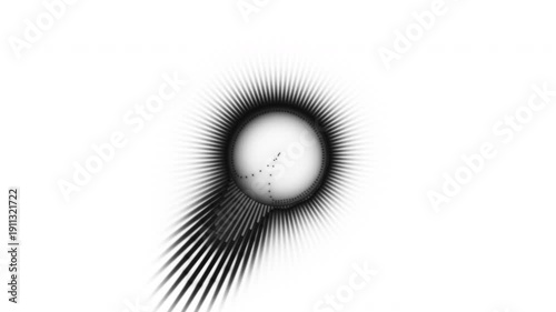 Minimalist 3d render of a black and white orb for sleek broadcast and video presentations, 4k.