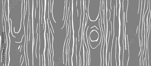 Seamless Black and White Wood Grain Texture Abstract Hand-Drawn Tree Bark Lines and Natural Wooden Surface Patterns Background for Wallpaper, Textile, Packaging, Graphic Design.