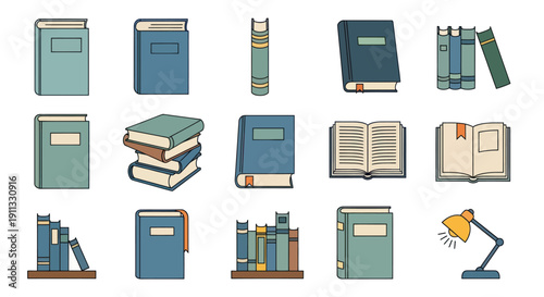 Collection of Illustrated Books in Various Styles and Arrangements.