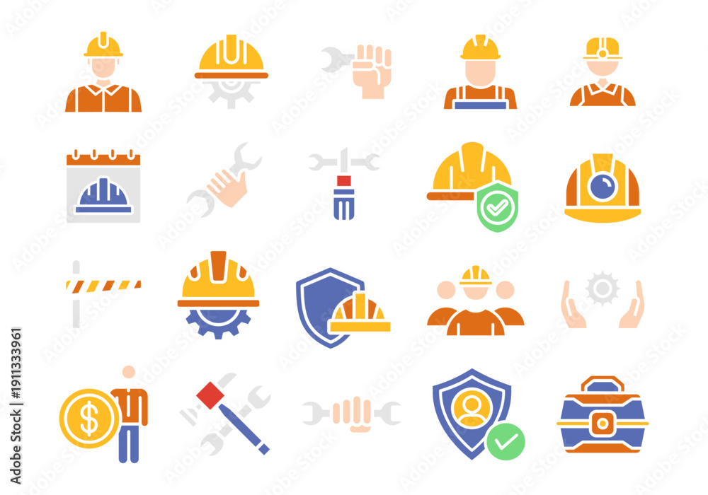 Obraz premium Labour Day Icon Element Set