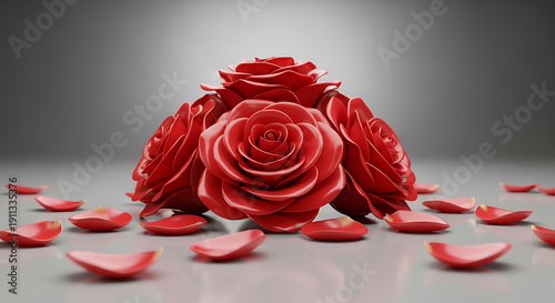 Premium Heart Shaped Flower Arrangement with Red Roses and Pink Ranunculus for Happy Valentine's Day Greeting