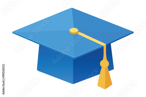 Student graduation cap with gold tassel