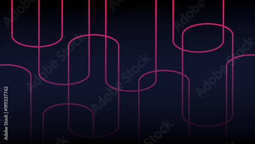 Abstract network of glowing pink neon lines creating an interconnected digital circuit pattern on a dark background, representing data flow and technology in a modern and futuristic design