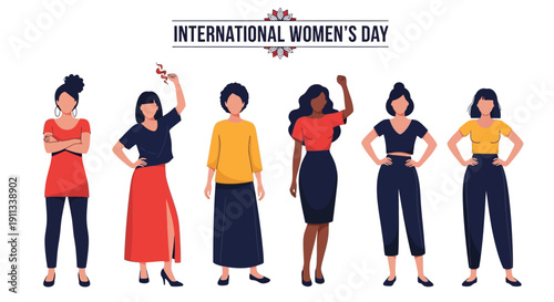 Empowered women celebrating International Women's Day with confidence and strength