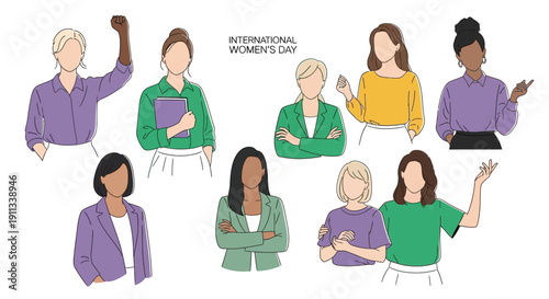 Diverse women celebrating International Women's Day together