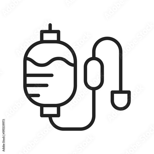 IV Drip Bag Outline Icon Medical Transfusion Treatment Vector