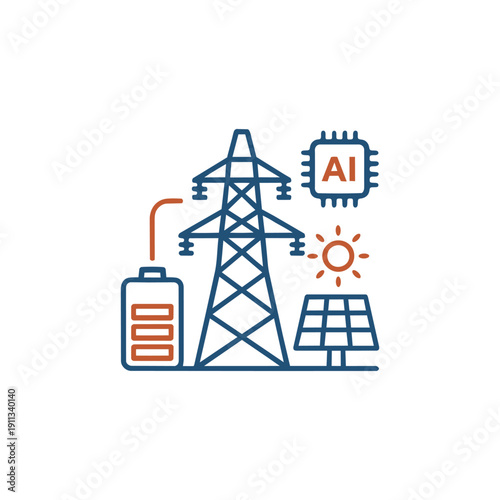 Smart Energy AI Power Grid Renewable Technology Infrastructure