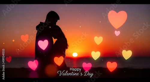 Modern Interwoven Red Hearts Background with Fluid 3D Lines and Soft Pink Ethereal Light
