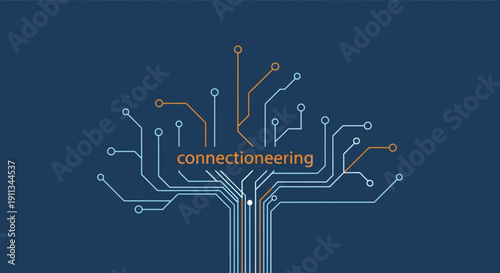 Tree Circuit Board Connection Engineering Concept.