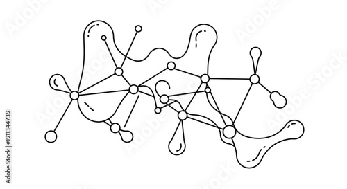 Complex Network Structure with Nodes and Lines.