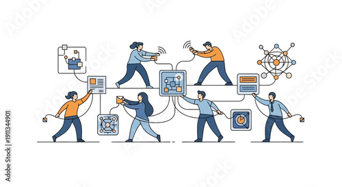 Teamwork and Collaboration Among Business Professionals.