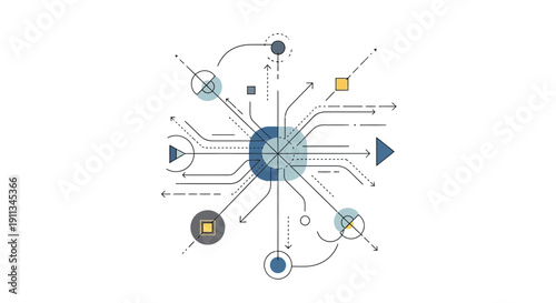 Complex Network Diagram with Central Hub.