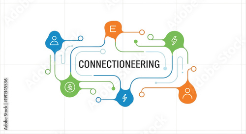 Connectioneering Diagram with Colored Nodes and Lines.
