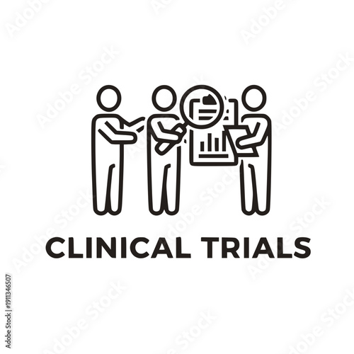 Medical Device Clinical Trials Icon Human Research GCP FDA Black Vector
