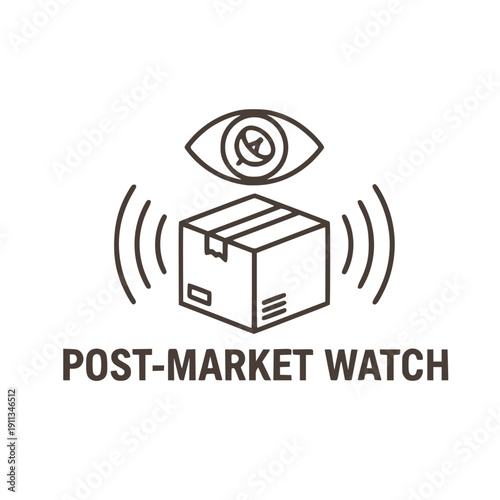 Post-Market Surveillance PMS Icon Medical Device Vigilance Black Vector