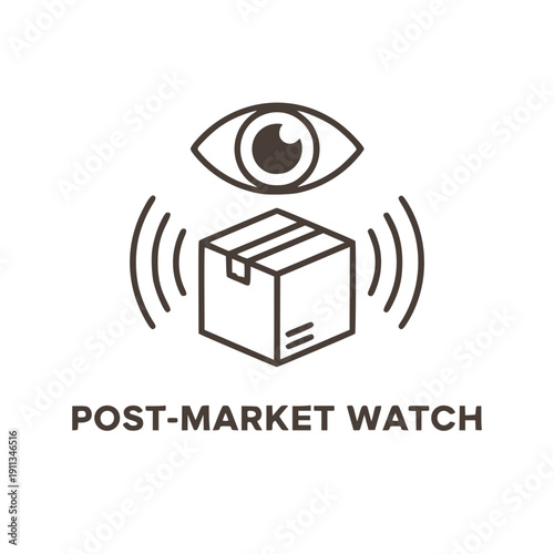 Post-Market Surveillance PMS Icon Medical Device Vigilance Black Vector