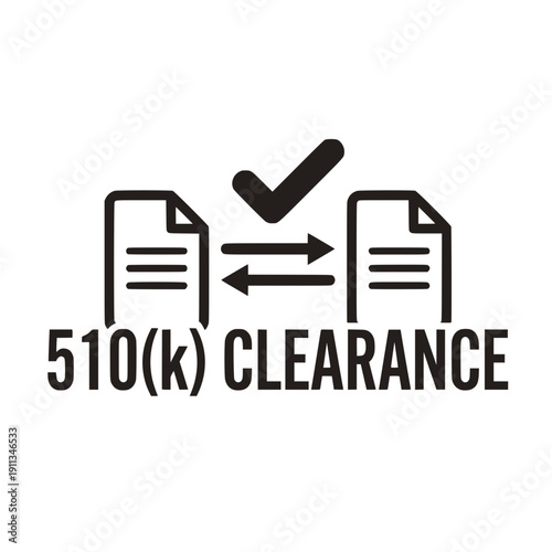 FDA 510(k) Clearance Icon Substantial Equivalence Premarket Notification Vector