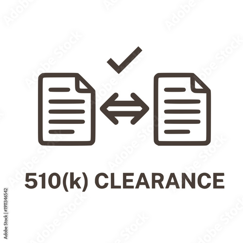 FDA 510(k) Clearance Icon Substantial Equivalence Premarket Notification Vector