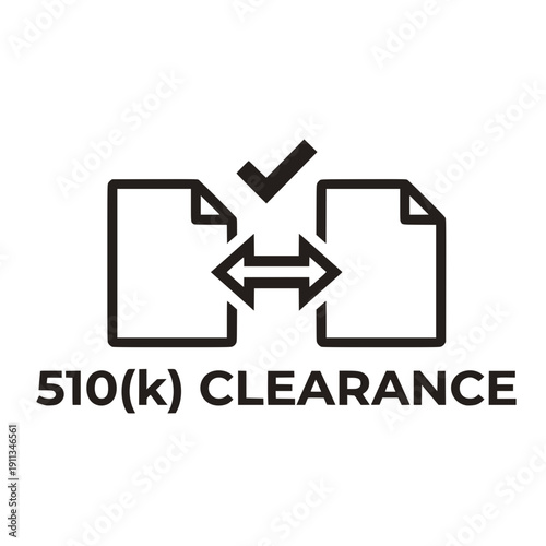 FDA 510(k) Clearance Icon Substantial Equivalence Premarket Notification Vector