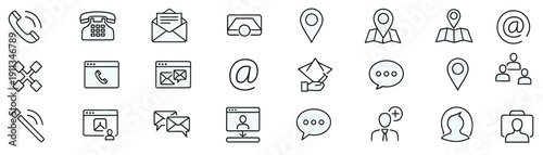 Collection of various communication and technology icons