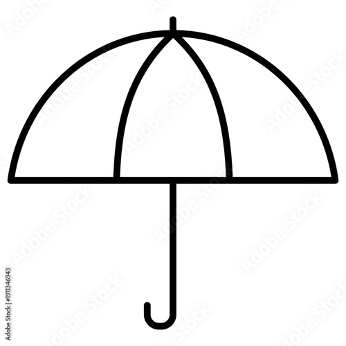 Umbrella Outline Icon Illustration Vector
