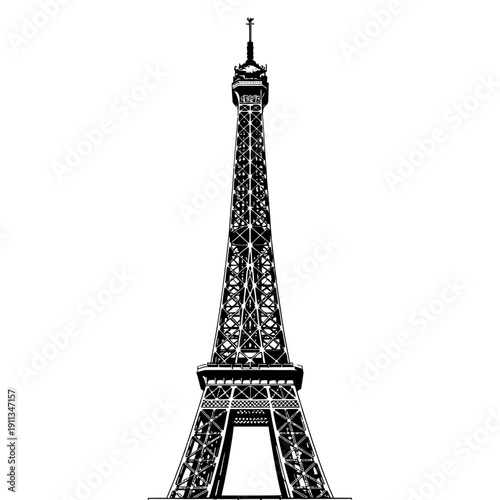 Eiffel Tower Silhouette - Iconic Parisian Landmark