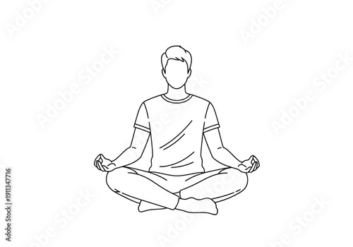 Person sitting cross legged in meditation pose with hands resting on knees and eyes closed for relaxation and mindfulness practice