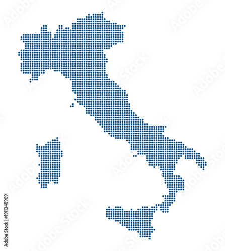 Italy Blue Dotted Map Italia Digitale 2026 PNRR Modernization Corridor