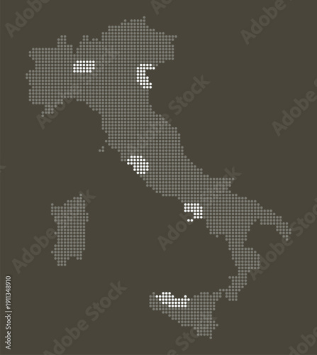 Italy Grey White Dotted Map Brown Energy Transition Expo Circular Economy