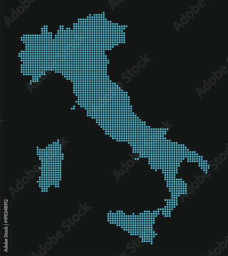Italy Light Blue Point Grid Map Black AI4I Strategy Ethical AI Research