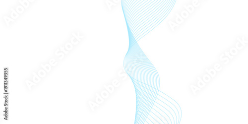 Abstract wave background vector illustration featuring a blue fashion silhouette of a woman with a line art pattern design for a beauty business banner