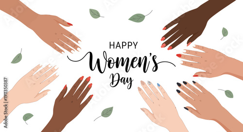 Empowering Women Diverse Hands United in Celebration of International Women's Day