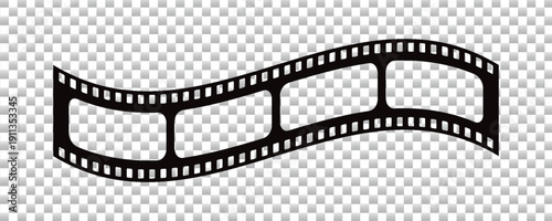 Film strip background with retro photo and cinema frames. Movie reel or video strip roll design. Vector illustration for media, film, and photography projects.eps10
