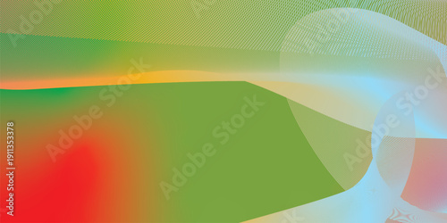 Green magenta yellow and red abstract shape grainy gradient background with black noisy texture for wide banner poster and header design